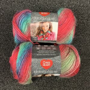 Lot Of 2 Red Heart Unforgettable Yarn Parrot # E793-3945 3.5oz/270yds
